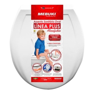 Asiento Inodoro Tapa Plus Acolchada Blanco Mebuki