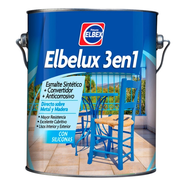 4lt Esmalte Sintetico 3 En 1 Brillante Elbelux Elbex