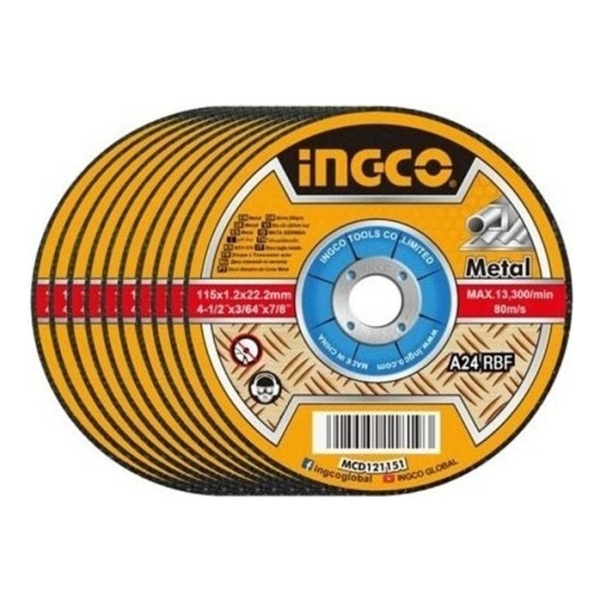 Disco Corte X100 Unid 4-1/2 X 1.0mm Mcd10115100 Ingco