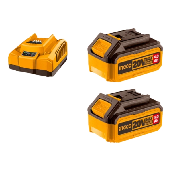 Set X 2 Baterias 20v 4amp + 1 Cargador Ingco Fbcpk1424
