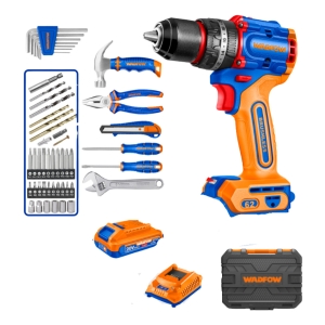 Set 91 Pcs + Taladro Atorn. 20v 62nm + 2 Bat Wadfow Wdt4b91