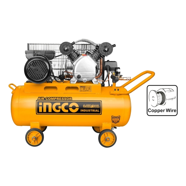 Compresor De Aire Ingco 3 Hp 100 Lts Industrial Ac1301008