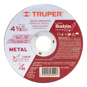 Disco Corte Acero 115x1,2x22.2mm Truper Dicof-4512