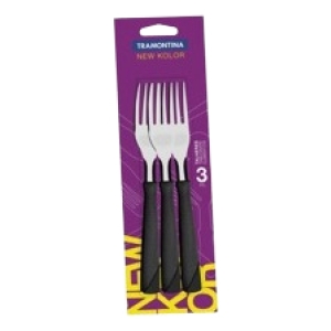 Tenedores Mesa 3pz. New Kolor Negro Tramontina 23162/300