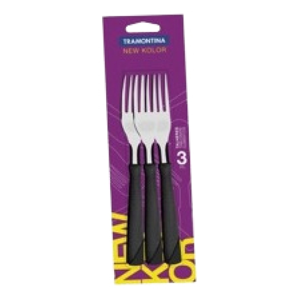 Tenedores Mesa 3pz. New Kolor Negro Tramontina 23162/300