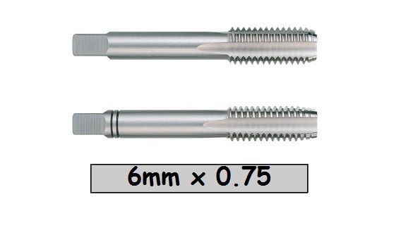 Juego Kit Set De 2 Piezas De Macho 6mm X 0.75 Cód M6m075