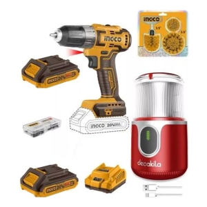 Combo Atornillador 20v + Cepillos + Molinillo Cafe Ingco
