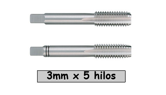 Juego De 2 Piezas De Macho 3mm X 5 Hilos Codigo M3m05