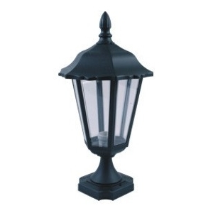 Farol 6 Caras De Muro C/base Negro
