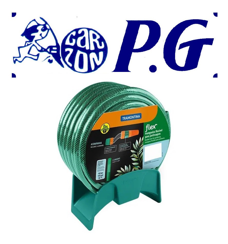 Kit Rollo De Manguera 21mt + Soporte Y Punteros Tramontina