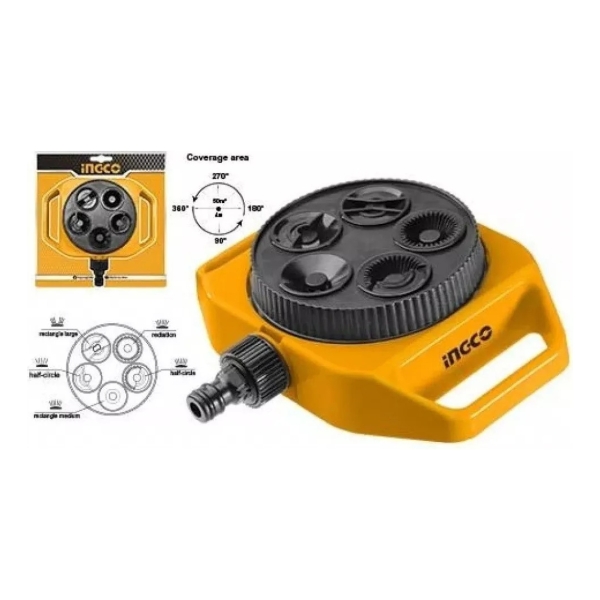 Regador De Agua P/ Jardin Torreta 5 En 1 Ingco 360° Hps33061