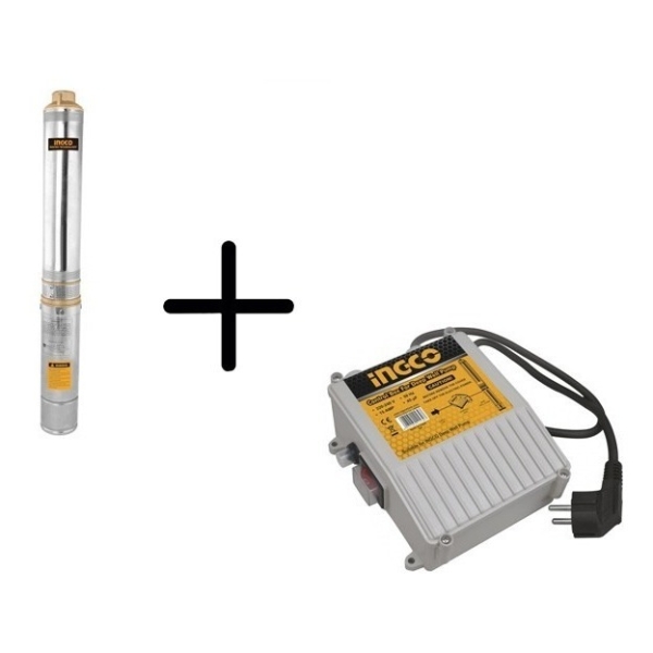 Bomba Sumergible D Tubo Para Agua Ingco 370w 1/2hp + Control