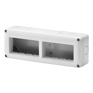Caja Exterior Sin Tapa P/8 Mód. (2x4 Mód.) Gris