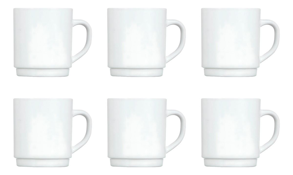 Pack De Seis Mug Apilable Blanco 290ml Zelie Arcopal L6532