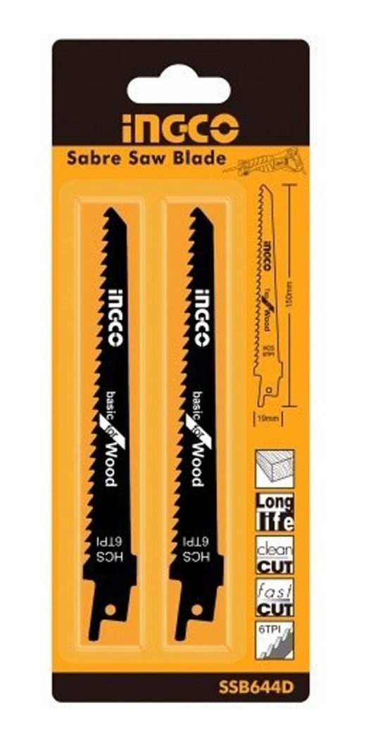 Sierras Para Sierra Sable Madera Repuesto Pack X2 Ingco