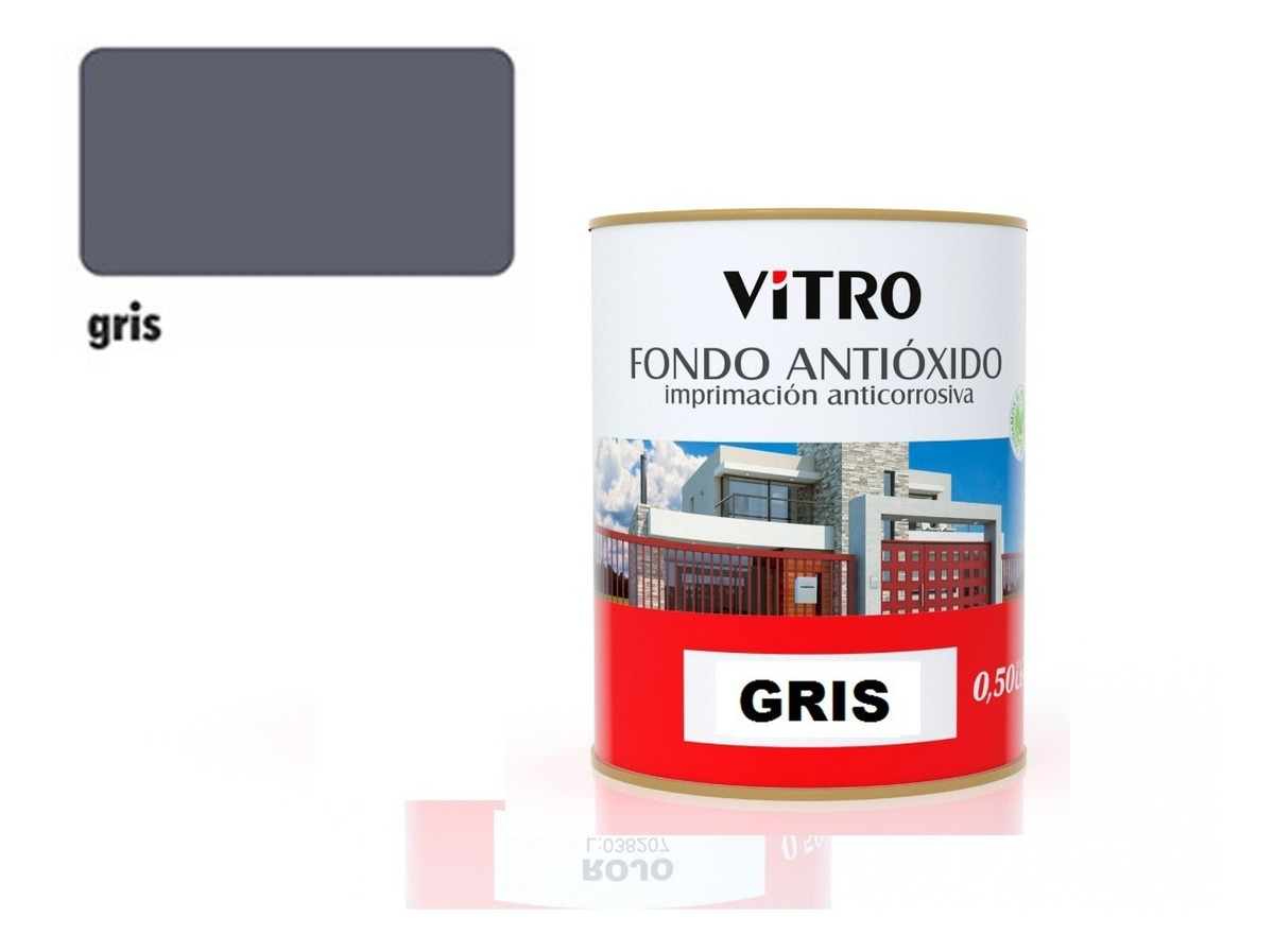 4lt Fondo Antioxido Sintetico Para Metal Vitro 4 Colores - Imagen 2
