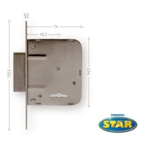 Cerradura Cerrojo De Seguridad Star 400 Pasador Rectangular