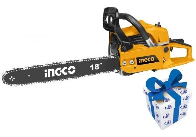 Motosierra A Gasolina Ingco 18 45.8cc Gcs45185 + Regalo !