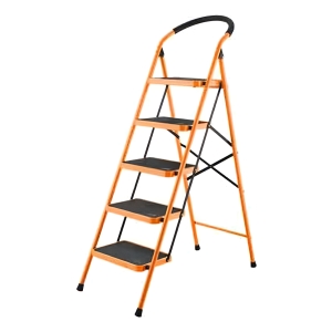 Escalera De Metal 5 Escalones Anchos Wokin 150kg Pg