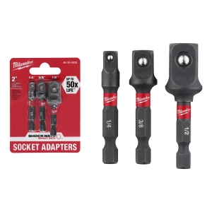 Adaptadores 3pz C/vast 1/4 Enc 1/4-1/2-3/8 Imp Milwaukee