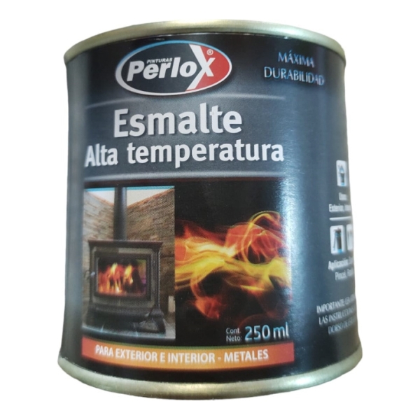 3x1/4lt Esmalte Sintético Alta Temperatura Perlox Negro