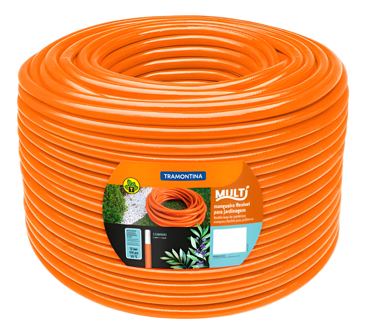 Manguera Flex Para Jardín 10m 1/2'' Naranja Tramontina P G
