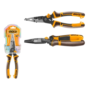Pinza Punta Fina 8 200mm Cr-v Mult 6 En 1 Ingco Hmflnp28200