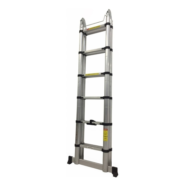Escalera De Aluminio Telescopica 2 Hojas 3.8mt Gladiator