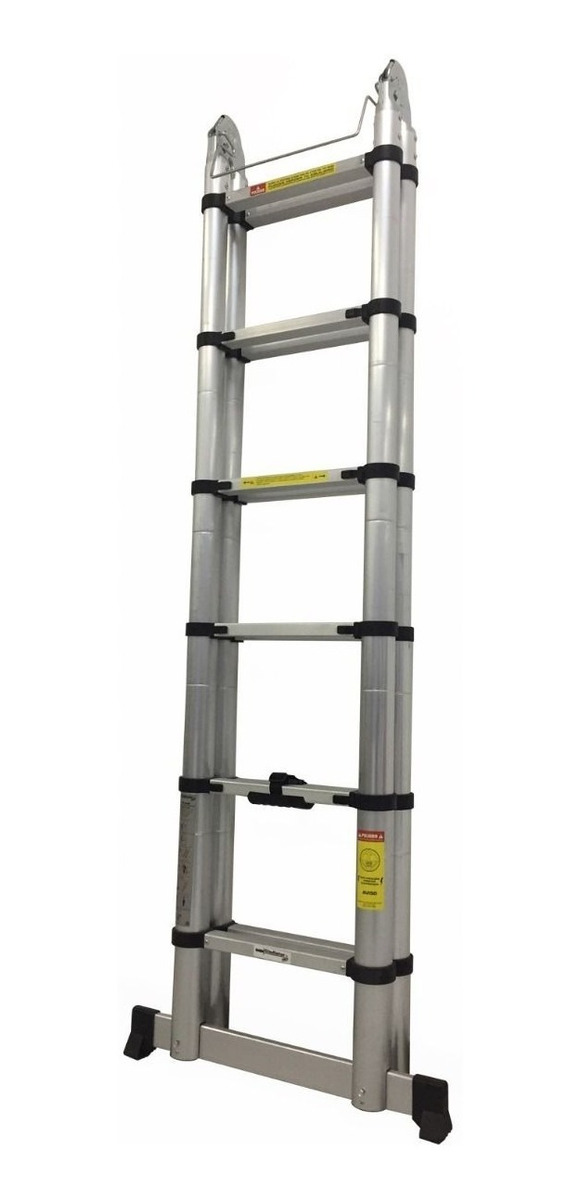 Escalera De Aluminio Telescopica 2 Hojas 3.8mt Gladiator