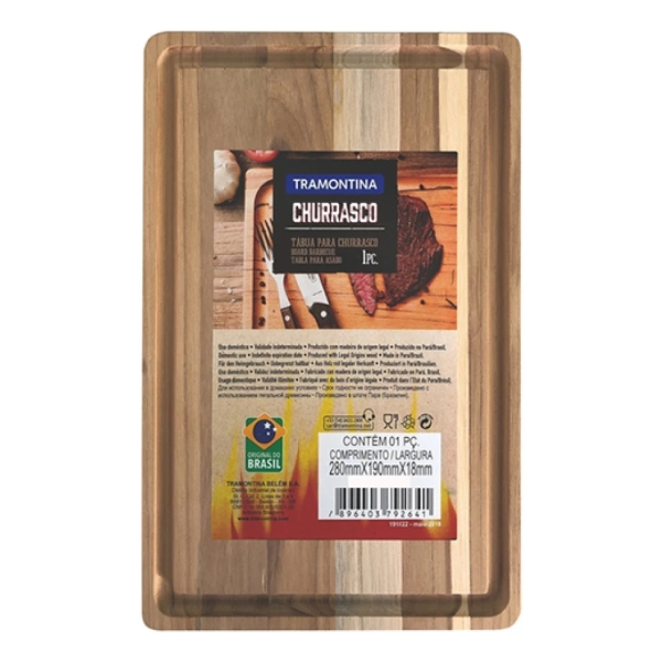 Tabla Rectangular 33 X 20cm. Churrasco