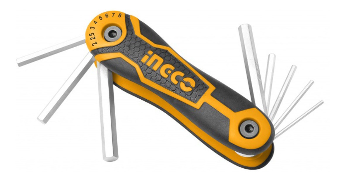 Juego De 8 Llaves Allen De Bolsillo Ingco Hhk14081