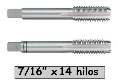 Juego De 2 Piezas De Macho 7/16 Pulgada X 14 Hilos M716p14