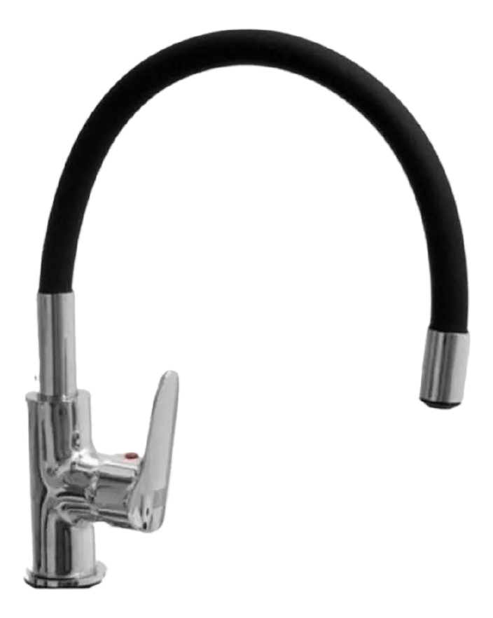 Monocomando Cocina Mesada Pico Flexible Negro Rimontti 51485