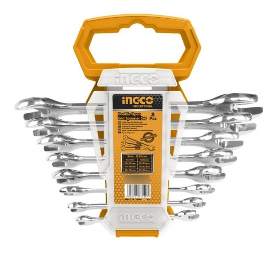 Set De 8 Llaves Combinadas Doble Boca 6-22mm Ingco Hkspa2088