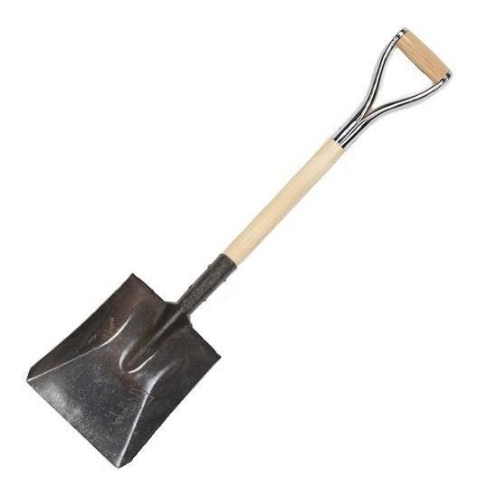 Pala Cuadrada Comun De Acero Con Cabo De Madera Código 1316