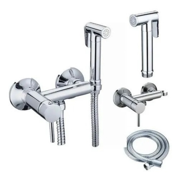 Set Ducha Higienica Mezcladora Monocomando Bronce Rimontti