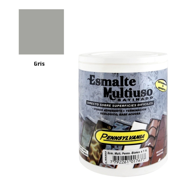 1lt Esmalte Al Agua Satinado Multiuso Multimetales 6 Colores - Imagen 6