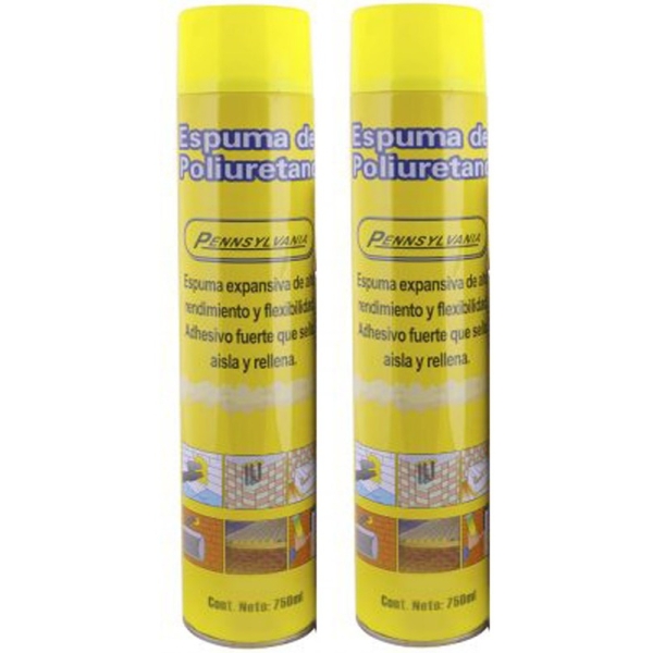2 X 1 Espuma De Poliuretano Expansible Pennsylvania 750 Ml !