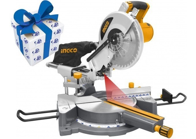 Sierra Ingletadora Ingco Deslizante 1800w 254mm 10 + Regalo