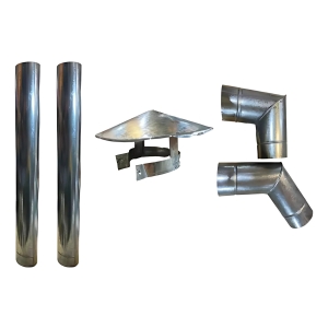 Kit Caño Codos Sombrero 120mm P/ Estufa Calefactor Quematuti