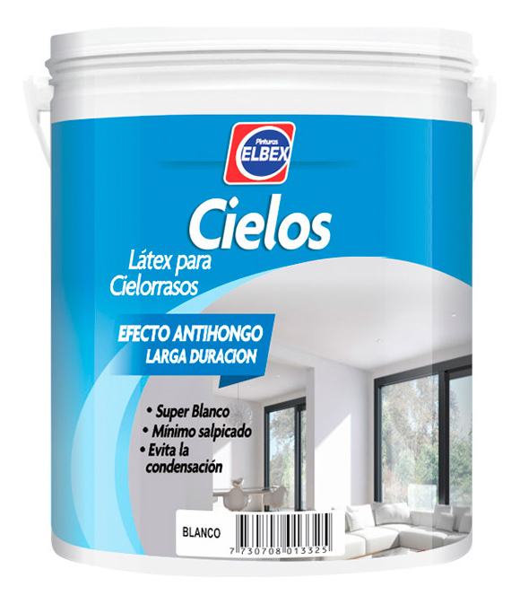 4l Pintura Elbex Latex Acrilica Cielos Rasos Antihongos