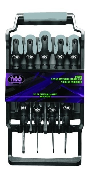 Set Juego De Destornilladores 9 Piezas En Blister Neo D809h