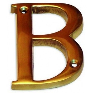 Letra De Bronce B 75mm Ab Brass