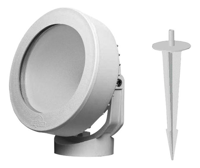 Spot Spike Con Pincho Y Lámpara Led, Gris - Fumagalli Fl0126