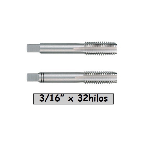 Juego De 2 Piezas De Macho 3/16 Pulgada X 32 Hilos M316p32
