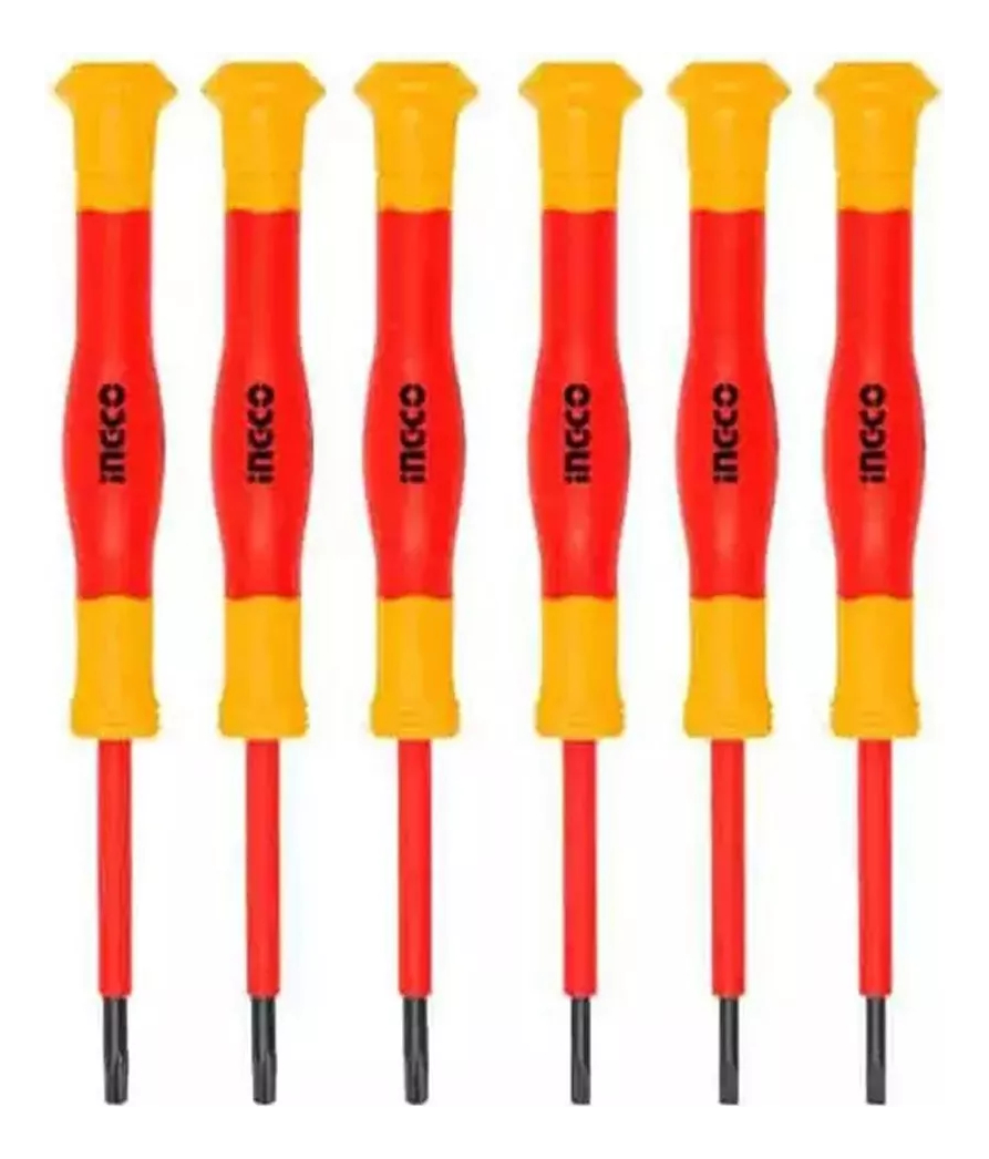 Set Aislado 6 Destornilladores Presicion Ingco Hkipsd0601