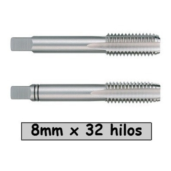 Juego Kit Set De 2 Piezas De Macho 8mm X 32 Hilos Cód M832