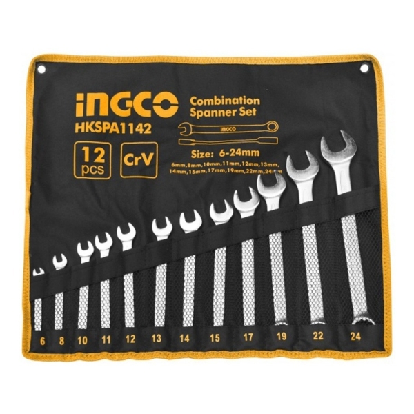 Set De 12 Llaves Combinadas 6-24mm Ingco Hkspa1142
