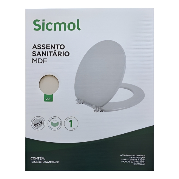 Asiento Tapa De Inodoro Madera Nordico Blanco 358x428mm Pg - Imagen 2