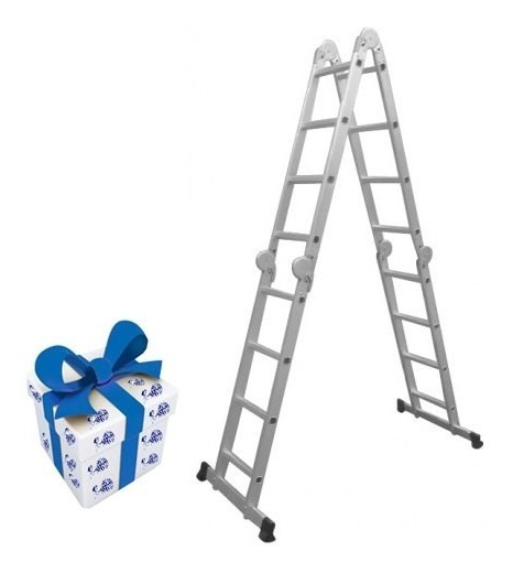 Escalera Andamio Aluminio Multiuso 20 Esc 5.7m Ingco +regalo